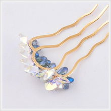 璀璨新飾，韓風盤發必備 新光飾品水晶花發梳新品促銷